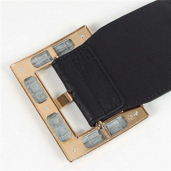 Women Wide Belt Stretch Elastic Band Wrap Cinch Retro High Waist Metal main image 6